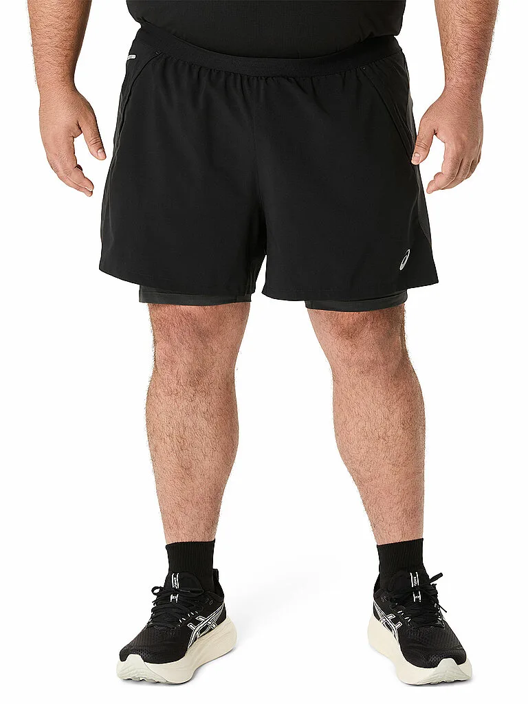 Pantaloncini da running da uomo Road 2in1 5in nero S - Asics - FashionsVida