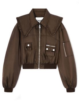 GANNI Duchesse Nylon Bomber Jacket