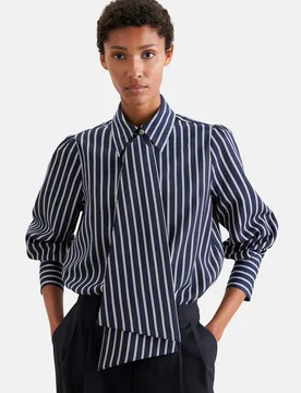 Bluse mit abnehmbarer Schluppe Blau 40 - Seidensticker - FashionsVida