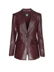 Blazer in Lederoptik dunkelrot 46 damen