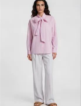 SHIRT BLOUSE 1/1 SLEEVE WITH BOW TI female