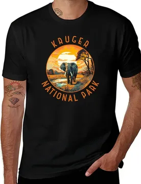 Kruger National Park South Africa Elephant Retro Distressed Circle T-Shirt Relaxed Casual Short Sleeve Tee - Aliexpress - FashionsVida
