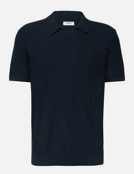 RED LABEL Poloshirt iin Flammgarnstruktur Blau XL