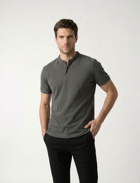 Polo in cotone - verde petrolio