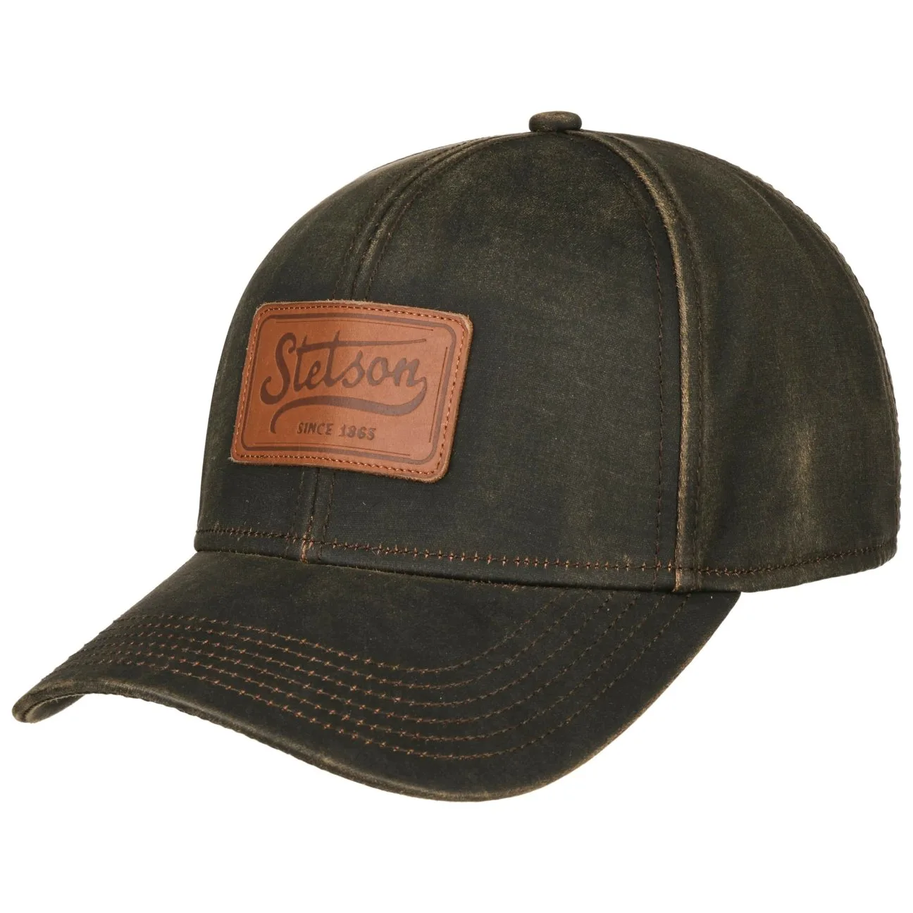 Leather Patch Cap by - brown - Size: One Size - Stetson - FashionsVida