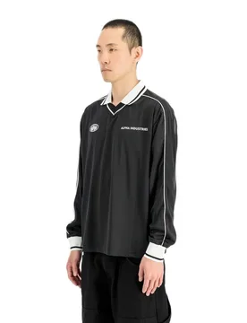 Industries Polo à Manches Longues Track Tricot Black 2XL - ALPHA - FashionsVida