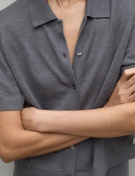 Jersey de mujer con cuello estilo polo y cierre de botones - Ecoalf - FashionsVida