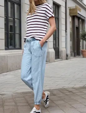 Street One Tapered Leg Jeans im Loose Fit female Blau