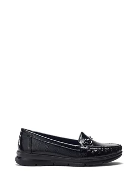 Womens Ettria Black Patent Loafers Patent Leather - Size Eu 38 - Moda in Pelle - FashionsVida