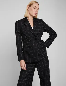 Blazer de mujer de cuadros con cierre lateral - Trucco - FashionsVida