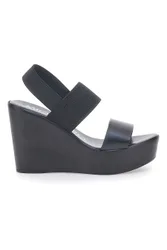 Sandali Neri con Elastico Posteriore e Plateau 3094/J1054 37