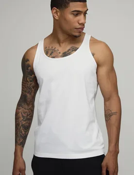 Men's 2 Pack Essential Regular Fit Vests White Size Large White L - boohooMAN - FashionsVida