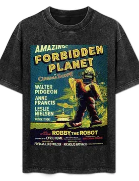Vintage Sci-fi Movie Forbidden Planet, Robot T-Shirt Big and Tall Solid Color T-Shirt - Aliexpress - FashionsVida