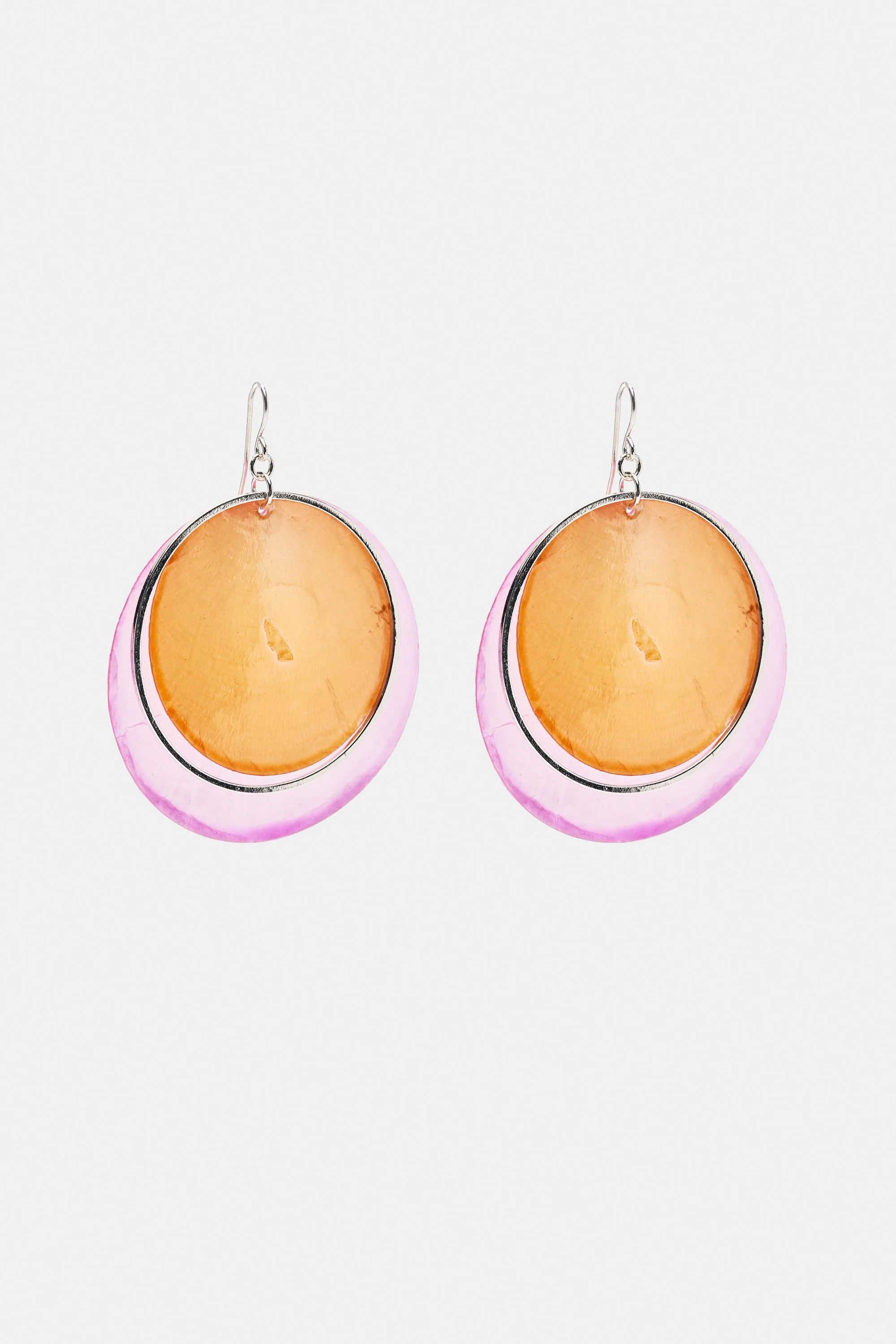 Mother-Of-Pearl-Effect Double Earrings (Size: ) - Pull&bear - FashionsVida