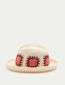 Kids' Crochet Hat (18 Mths-13 Yrs) Pink Mix Female - M&S - FashionsVida