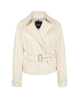 Chaqueta efecto piel crema 40