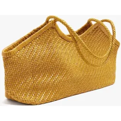 Bolso de mano estilo tote 100% piel trenzado en liso