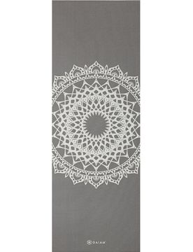 Dark Greige Marrakesh Yoga 5mm Printed Yoga Matte, grau