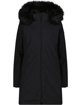Woman coat zip hood chaqueta impermeable insulada mujer Negro (38)