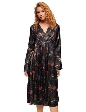 Vestito Midi A Maniche Lunghe W8011795a Alpine Lake Black S
