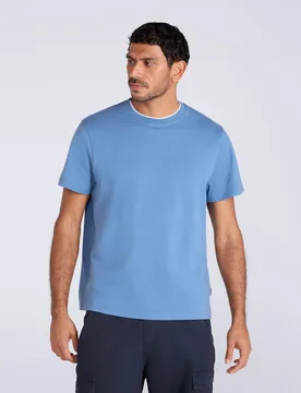 Icon' Mens Logo Tee Relaxed Fit Casual Everyday T-Shirt Blue Cotton - Size Large - Mountain Warehouse - FashionsVida