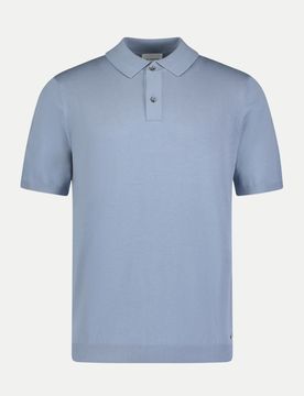 Kurzarmpullover mit Polokragen Blau M