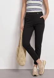 Slim Leg Hose im Loose Fit in Scubaqualität female Schwarz