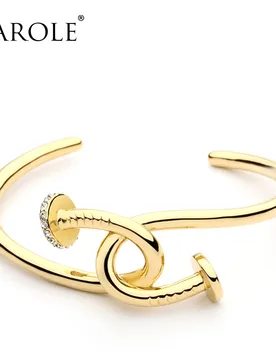 VAROLE New Nail Cuff Bracelet Crystal Manchette Gold Color Bangle Bracelet For Women Bracelets Bangles Jewelry Pulseiras - Aliexpress - FashionsVida