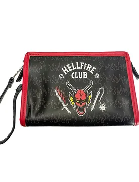 Kulturbeutel - Hellfire Club - schwarz/weiß/rot - Lizenzierter Fanartikel - None - unisex - Stranger Things - FashionsVida