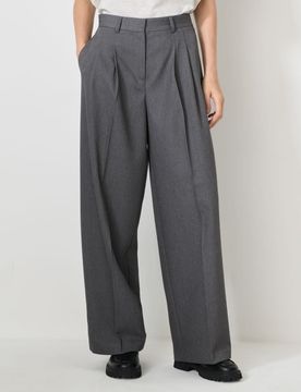 Pantaloni wide leg eleganti con misto viscosa - grigio scuro