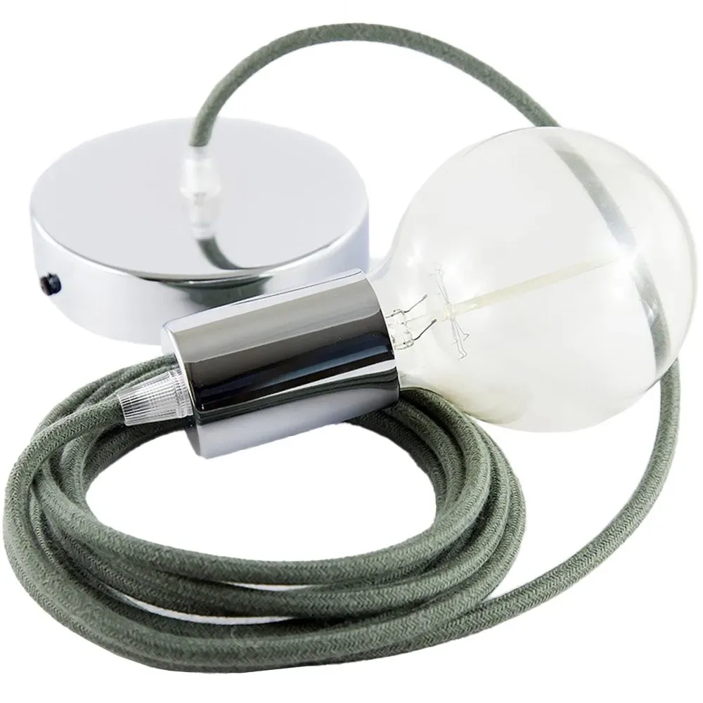 Cables Suspension Luminaire Rc63 50 Cm Greyish Green / Chrome Plated One Size - Creative - FashionsVida