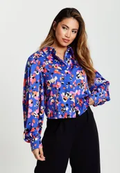 Women's Multicolour Abstract Dot Print Shirt in Blue Size: 12 - Blue - Size: 12
