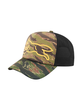 Tiger Stripe Running Dog Trucker Cap - Camo