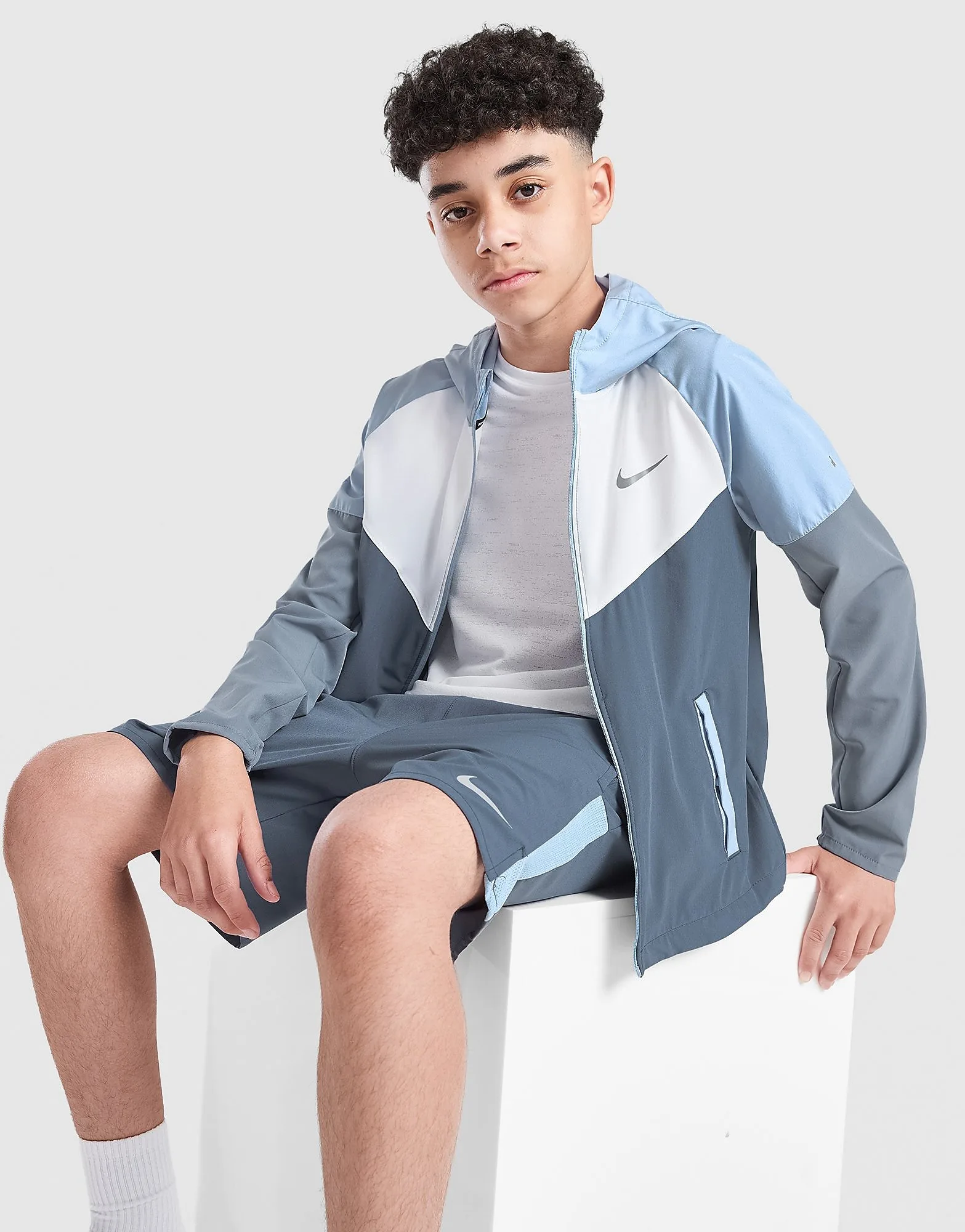 Miler Colourblock Jacke Kinder, Blau - unisex - Size: 8-10Y - Nike - FashionsVida