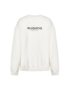 Felpe senza cappuccio donna - felpa over in felpa diagonale - bianco - Dondup - FashionsVida