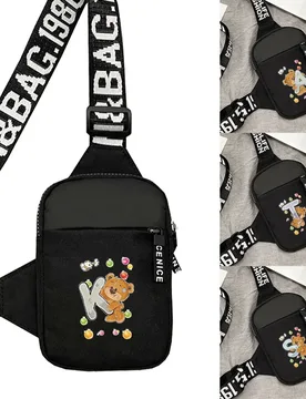Chest Bag Women Sports Fitness Bag Purse Bear Letter Initial Name Lettern Pattern Sports Running Chest Pack for Men - Aliexpress - FashionsVida