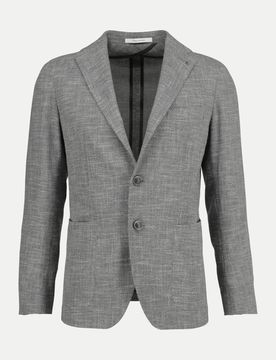 Slim-Fit Sakko aus Woll-Seide-Mix Grau 52
