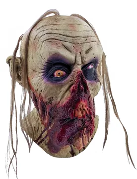 Blutiger Zombie Halloween-Latexmaske gelb-rot-schwarz - KARNEVAL-MEGASTORE - FashionsVida