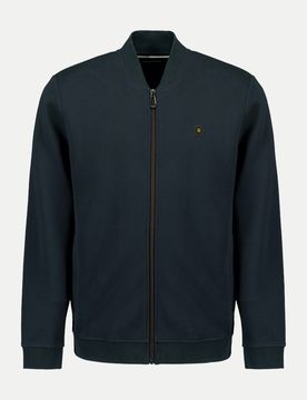 Zipper Sweater Pique Bomber Schwarz L