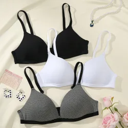 Sujetador inalámbrico casual cómodo de copa fina para mujer 3 piezas/set