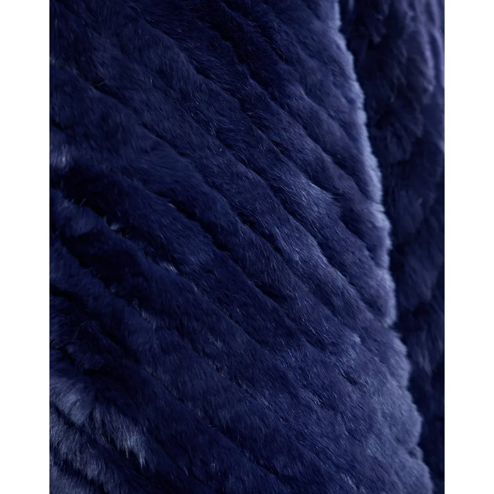 Chaleco de mujer de pelo de rex tricotado con cremallera - Maximilian - FashionsVida