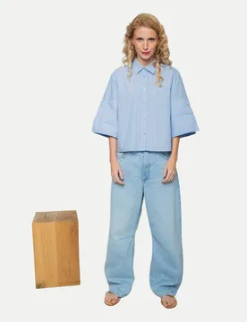 Boxy Hemdbluse Blau 36 - Emily van den Bergh - FashionsVida