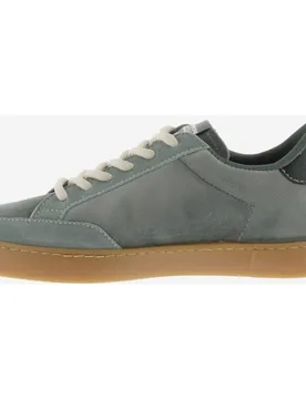 Zapatillas deportivas de mujer de terciopelo con piezas de serraje al tono y logotipo de glitter - Victoria - FashionsVida