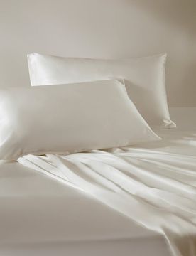 Lenzuola Di Seta Lusso Bianco Senza Cucitura, Tocco Morbido 100% Seta Naturale Più Duraturo E Più Rispettoso Dell'Ambiente 160x200cm
