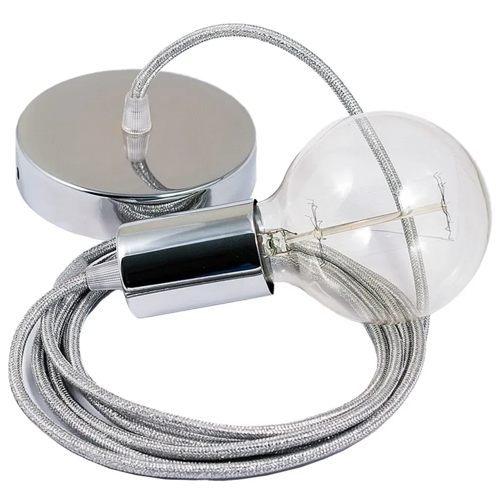 Cables Suspension Luminaire Rl02 2 M Glittering Silver / Chrome Plated One Size - Creative - FashionsVida