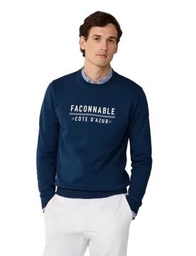 FaÇonnable Sweat-shirt Cote Dazur Naval Blue L - Façonnable - FashionsVida