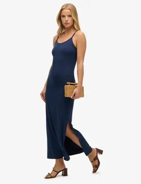 Superdry Damen Athletic Essentials Maxi-trägerkleid aus Jersey Navy - Größe: 42 - 49.99 - FashionsVida