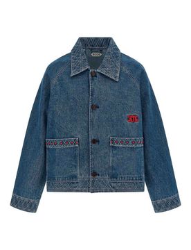Bode Giacca di jeans ricamata