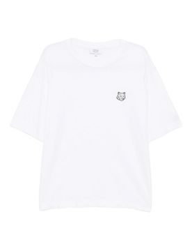 T-shirt bianca in cotone con logo