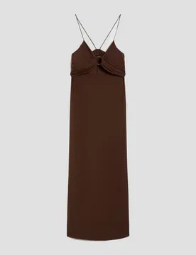 Abito cut-out in twill fluido donna testa di moro - Pennyblack - FashionsVida